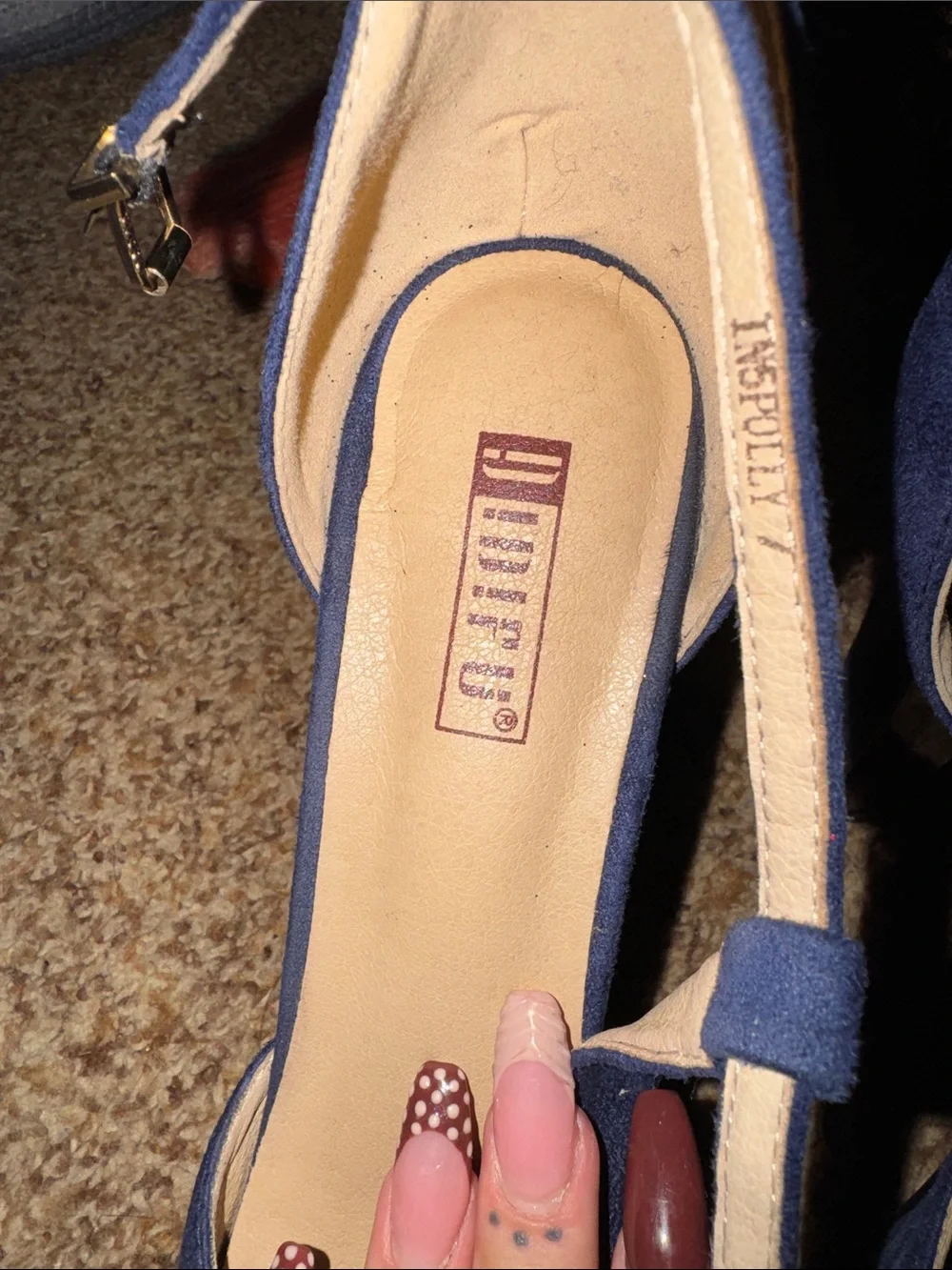 Stylish Navy T-Strap Women's Heels
